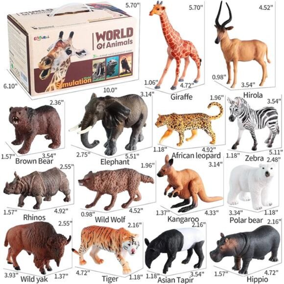 31 Pcs Safari Animals Figures Including 24 Realistic Jungle Playset Toys Zoo - Picture 2 of 7